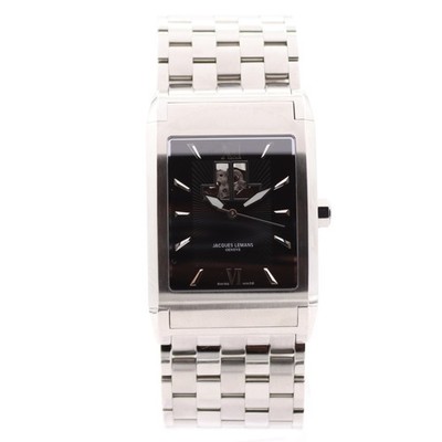 NOS 32.5mm Jacques Lemans G186C Geneve Open Heart Automatic Wristwatch Steel