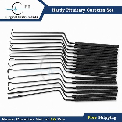 Hardy Pituitary Neuro Curettes Set 16 Pcs Surgical Instruments Transsphenoidal