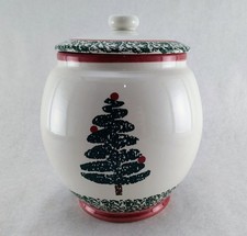 VTG Furio Bizzirri Christmas Tree Cookie Jar Canister & Lid Italy EXCELLENT COND