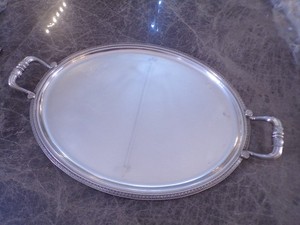 GALLIA maison CHRISTOFLE Coupe Plat creux décor Laurier en métal argenté