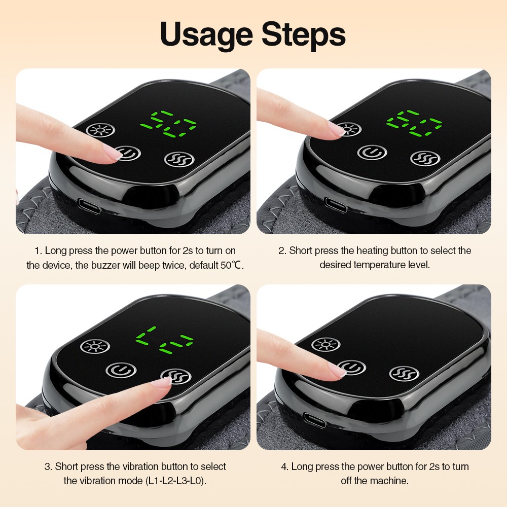 Cordless Neck Heating Pad Heated Neck Wrap Pain Relief with Vibration Massage