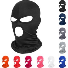 3 Hole Balaclava Ski Mask Cooling Neck Gaiter UV Protection Thin Full Head Hood