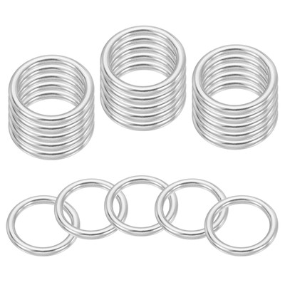 Pack of 20 M5x1.2'' Seamless Metal O Ring 304 Stainless Steel Round Ring Buckle