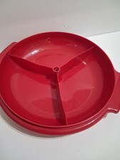 Vintage Tupperware Red Divided Serving Tray w...