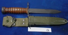 ITALIAN ARMY Leather Handle BM59 BAYONET w/ SCABBARD 1965 AEP Surplus Military