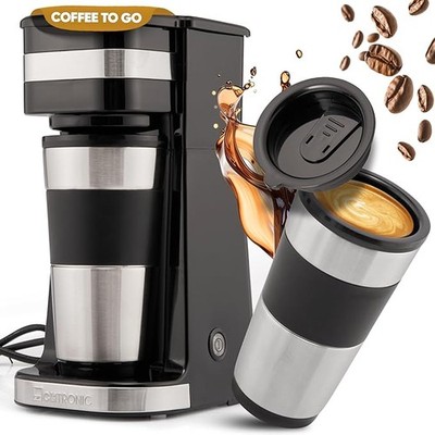 Clatronic Kaffeemaschine Kaffee ToGo Becher 400ml für gängige Getränkehalter