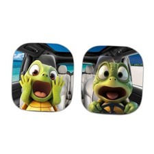 Foldable 2-Piece Sea Turtle Windshield Sun Shade - Funny Print