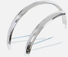 Wald 24" Chromed Steel Front/Rear Fenders - Includes Pictured Items Only