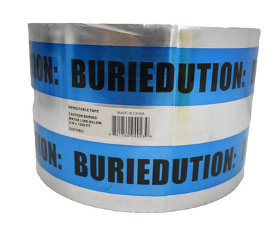 Detectable Underground Warning Tape Caution Buried Water Line Below 6'' x 1000'