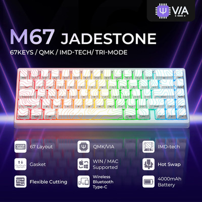 M67 Jadestone White Mechanische Gaming Tastatur Kabellos mit Imd-Tech Keycaps Tr