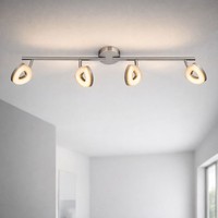 Spotlampe Deckenleuchte Spotleiste Led Strahler Beweglich Metall Nickel-Matt