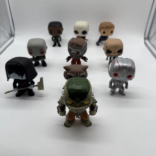 Lot of 10 LOOSE Marvel Bobble head Funko POP,  ALL Authentic Avengers Villains