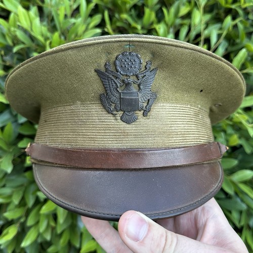 ORIGINAL WWI WW1 US M1910 M1912 Army Officer Visor Cap Hat