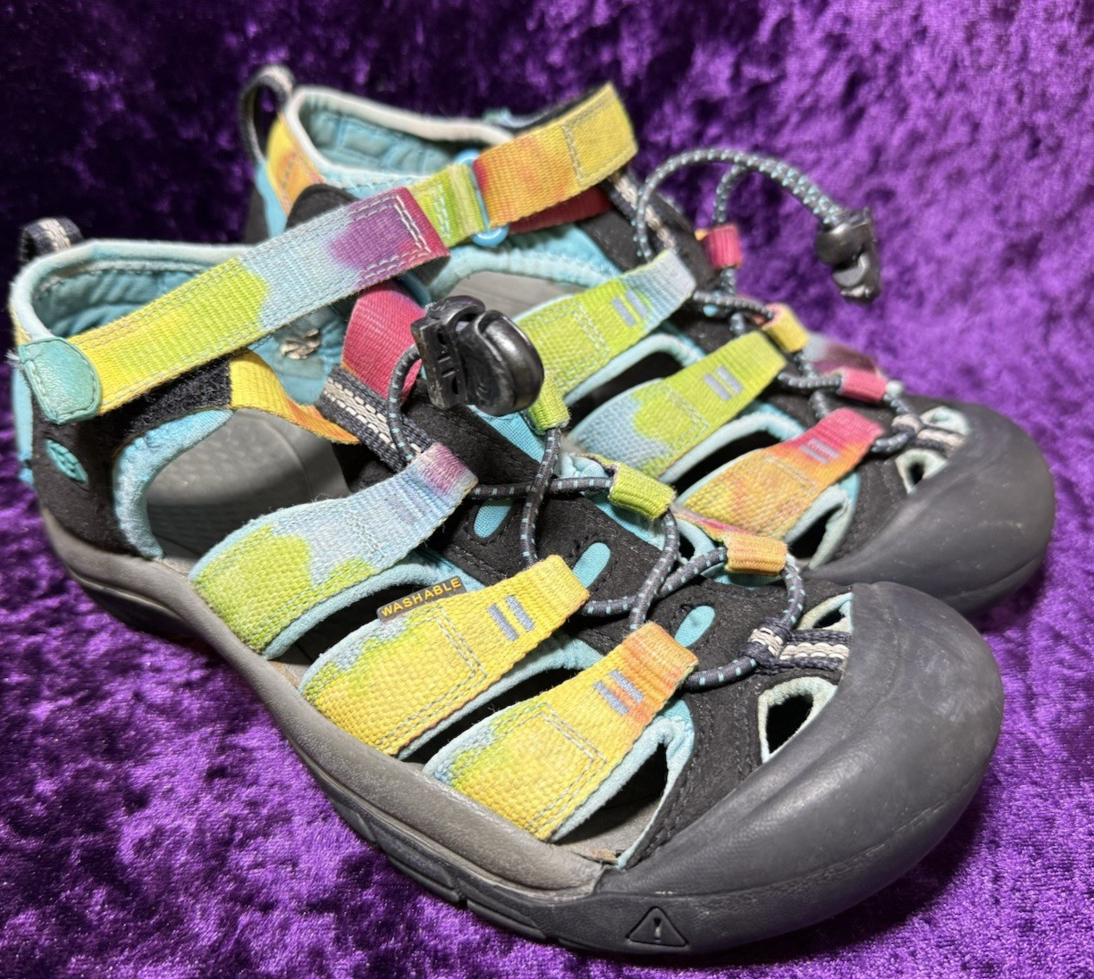 Sandali Keen Youth 3 Newport H2 scarpe arcobaleno impermeabili tie dye spiaggia outdoor
