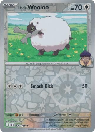 HOP'S WOOLOO 135/159 JOURNEY TOGETHER POKEMON (REVERSE HOLO, NM)