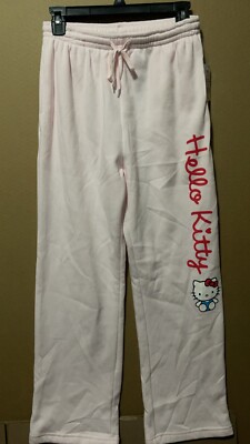 WOMEN'S HELLO KITTY PINK MARSHMELLOW MEDIUM SWEAT PANTS NWT MSRP: $29.99