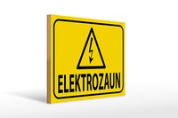 Holzschild Hinweis 40X30 Cm Elektrozaun Warnschild Vorsicht Schild Wooden Sign