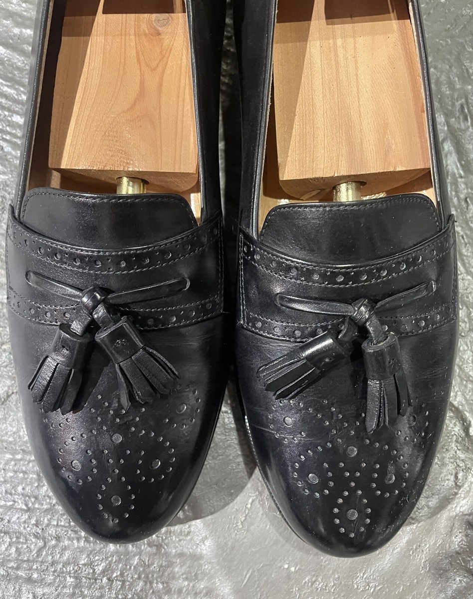 SALVATORE FERRAGAMO Black Brogue Tassel Loafers | eBay display picture 1