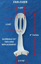 Hampton Bay 52" Glendale White Ceiling Fan Blade Arm Replacement Bracket AG524