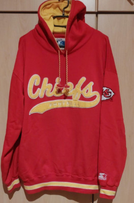 Vintage Starter Hoodie Kansas City Chiefs Gr L 90s Mahomes Kelce Super rar