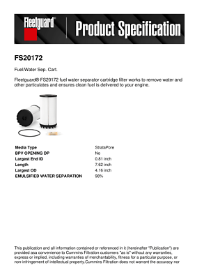 NEW GENUINE CUMMINS ISX ENGINE FUEL FILTERS , LUBE OIL FILTER SERVICE CHANGE KIT