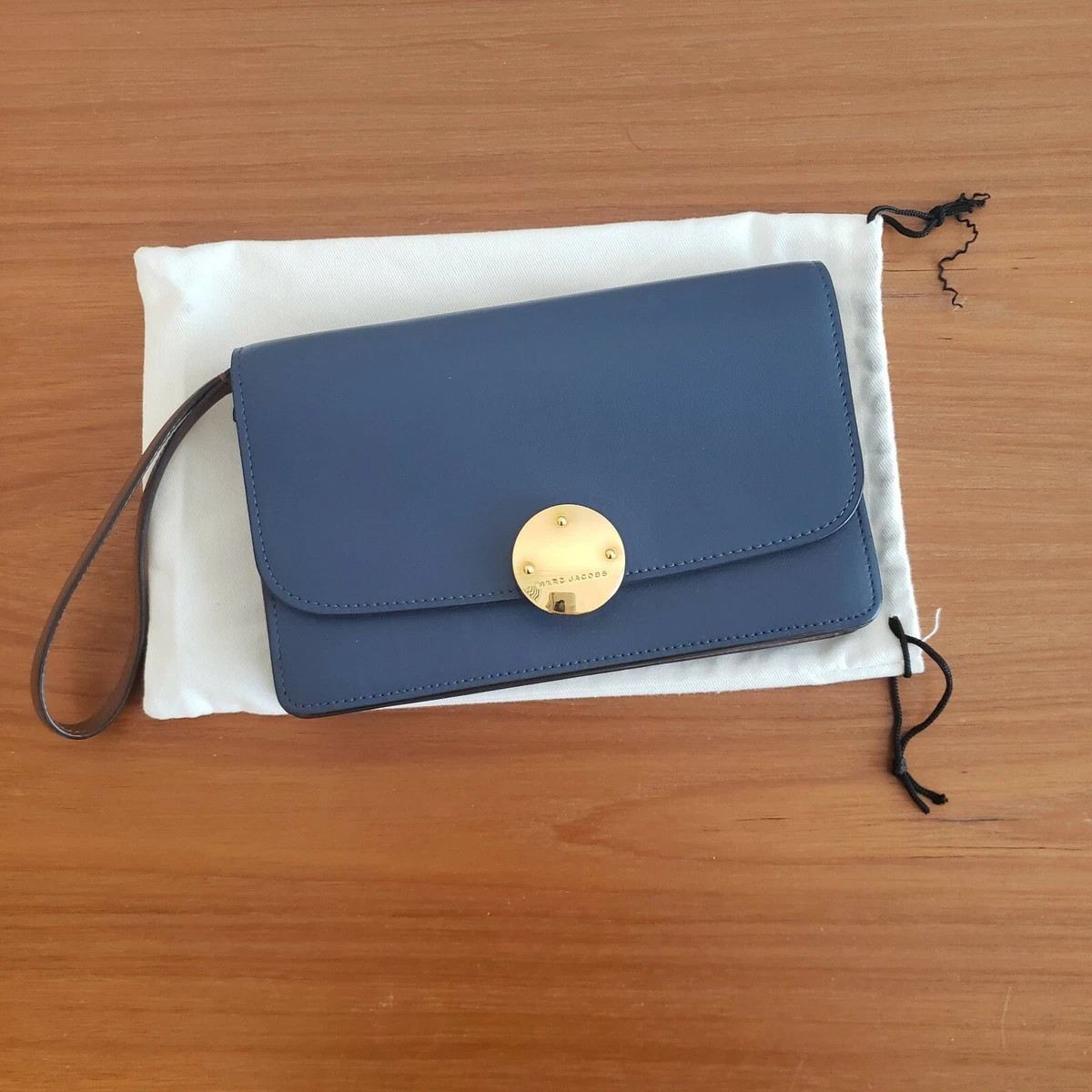 NWOT Marc Jacobs Trouble Clutch Blue Brown 1000 eBay