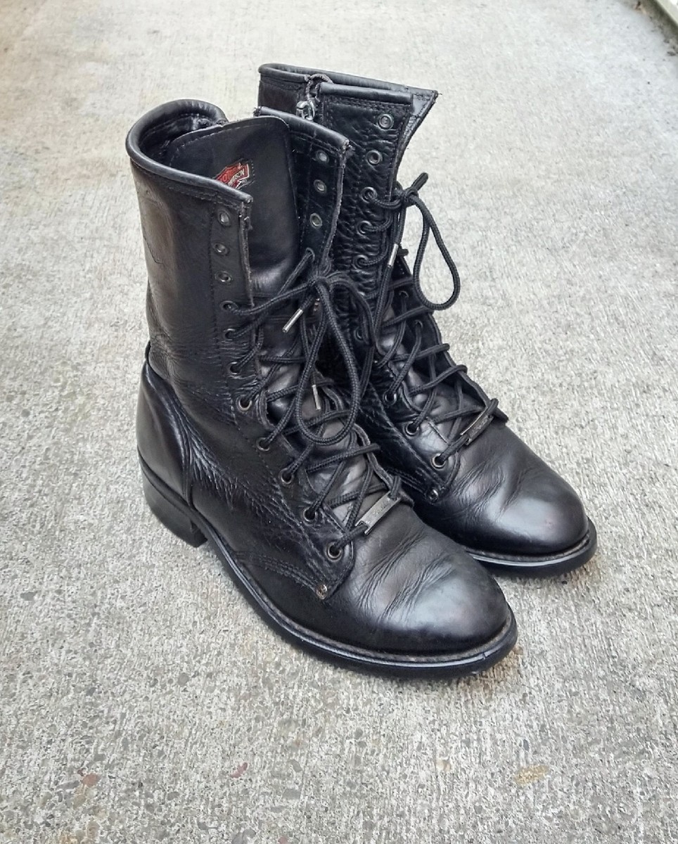 Harley Davidson Boots Women 7 Black Motorcycle Biker Punk Lace Up
