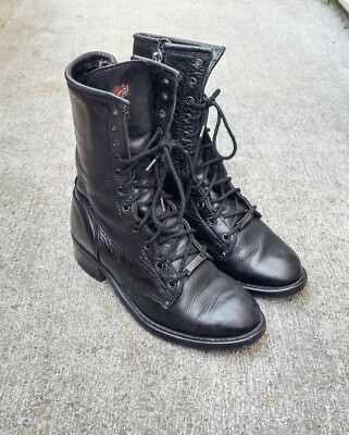 Harley Davidson Boots Women 7 Black Motorcycle Biker Punk Lace Up