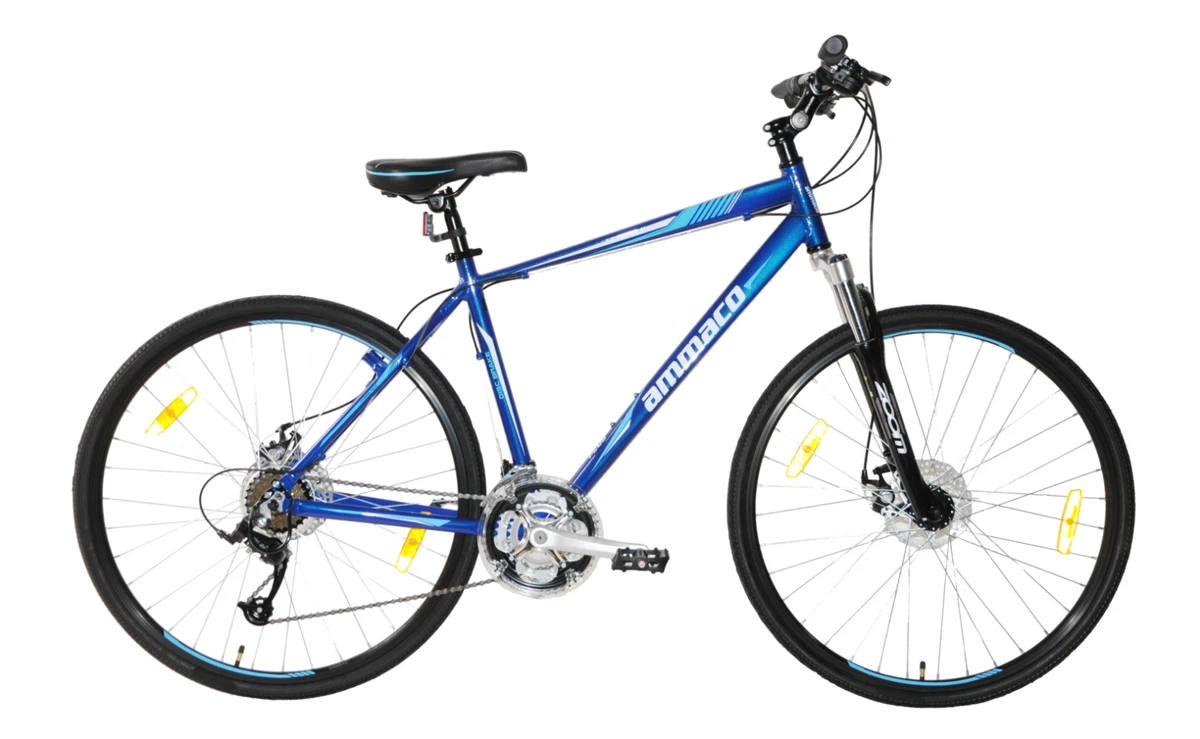 Ammaco Road Runner Plus Hybrid Bike 700c Wheel Blue 19.5 Alloy