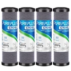 Whole House CTO Carbon Water Filter Cartridge 1 Micron 2.5" x 10" 4PACK