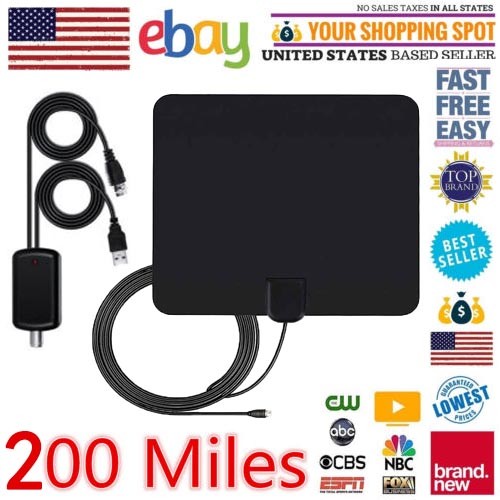 200 Mile Range Antenna TV Digital HD Skywire 4K Antena Digital Indoor HDTV 1080p - Picture 1 of 6