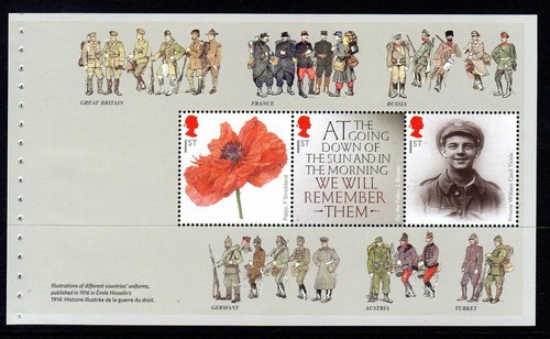 Elige UNO O MÁS MNH DY11 THE GREAT WAR Prestige Folleto Panel Individual 2014 - Imagen 2 de 5