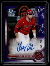 Sonny DiChiara 2022 Bowman Chrome 1st Purple Refractor Auto Card /250 #CDA-SD