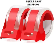 2 Pack Heavy Duty Packing Tape with Dispenser, Strong Durable Packaging Shipping