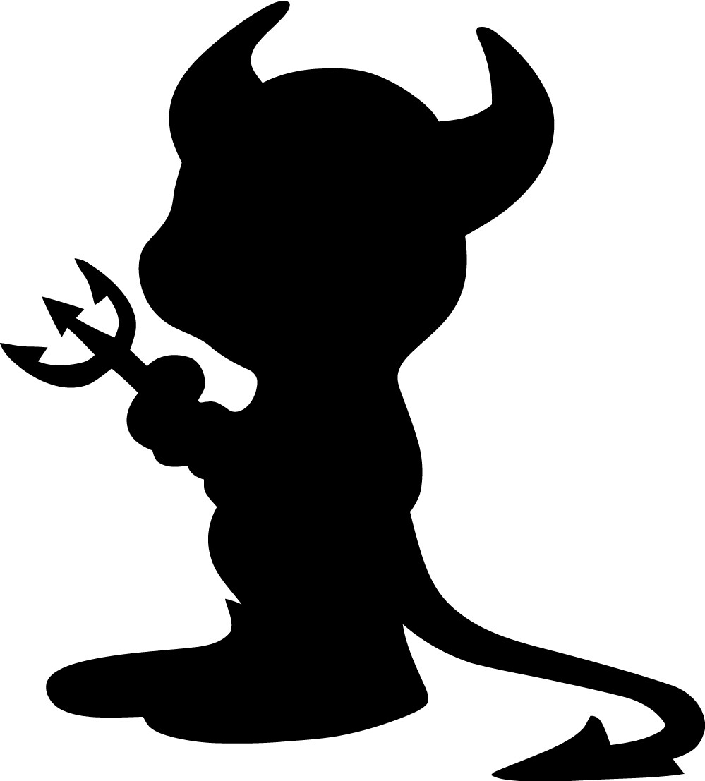 Little DEVIL tiny baby VINYL DECAL evil good or bad STICKER kid