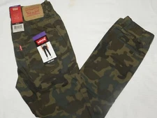 LEVIS Jeans Camo Pants Slim Fit Stretch Boy's Twill Jogger Green Camouflage