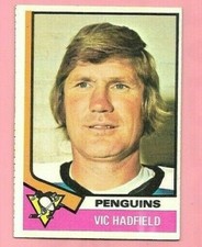                             1974-75 TOPPS VIC HADFIELD HOCKEY CARD #65