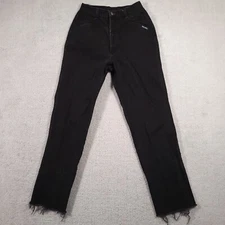 Vintage Rocky Mountain Rockies Jeans Women's 7/8 36 Actual 30L Raw Hem Black