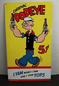 Drink Popeye 5 Cents 40cm X 23cm Indoor Advertising Ebay