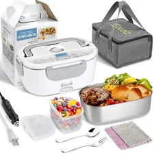 Electric Lunch Box Food Heater Warmer 60W, 2 in 1 Portable Lunch Box for Car ...