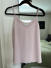 Aritzia Babaton Camisole Top Women's Size Small Pink Galen Mesh Tank Balletcore