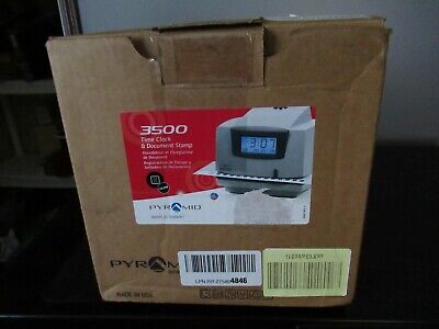 NIB Pyramid Simple Smart 3500 Time Clock & Document Stamp FAST SHIPPING