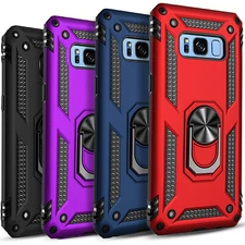 For Samsung Galaxy S8/S8 Plus Case Phone Cover Kickstand + Tempered Glass Screen