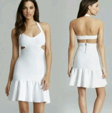 Guess Party Dress White Small Mirage Sleeveless Cutouts Bandage Clubbing