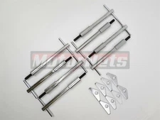 SB Chevy Chrome Short T-Bar Valve Cover Hold Down Kit SBC 327 350 Bolts Mini Tab