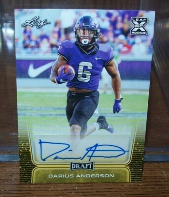 DARIUS ANDERSON 2020 FOOTBALL LEAF DRAFT AUTOGRAPHED ROOKIE CARD
