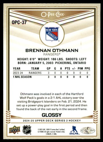 2024-25 UD UPPER DECK SERIES 1 & 2 HOCKEY O-PEE-CHEE GLOSSY CARDS *U-Pick List* - Picture 84 of 110