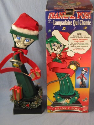 Vintage Frank E. Post Animated Singing Christmas Lamp-post