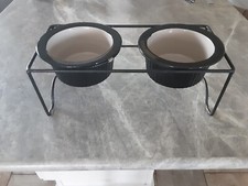 Small Pet Bowl Set with Stand - Cat / Dog Food and Water Bowls