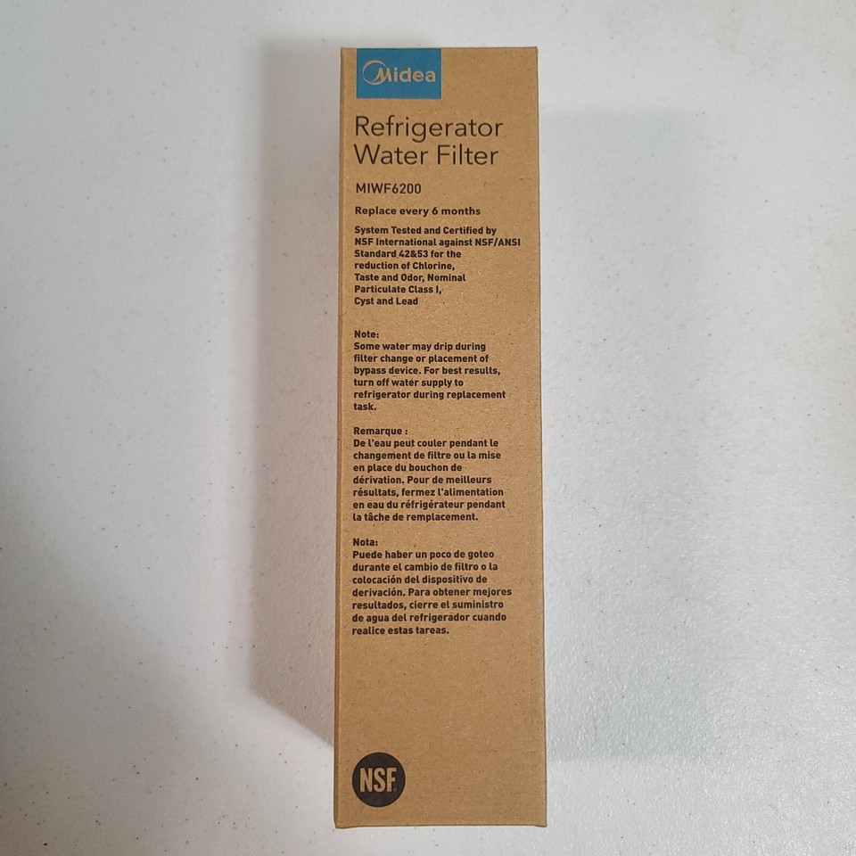 Midea Refrigerator Replacement Water Filter MIWF6200 NSF 810040943348